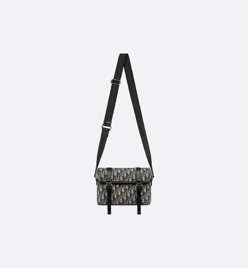 Sac Messenger à rabat Dior Hit The Road Noir et Beige