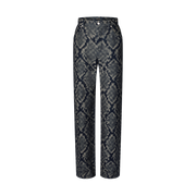 Pantalon droit en denim graphique