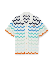 Gradient Wave Crochet Shirt