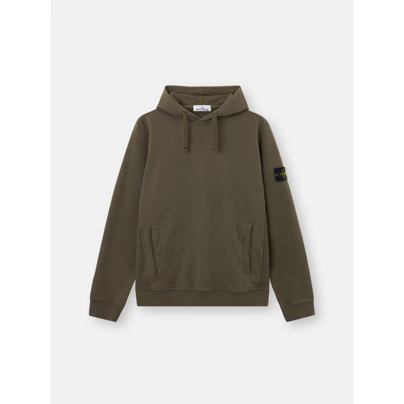 Sweat à capuche kaki Stone