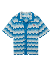 Wavy Gradient Crochet Shirt